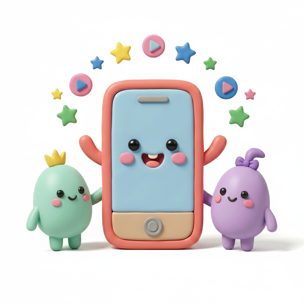 Playful clay mobile gaming characters